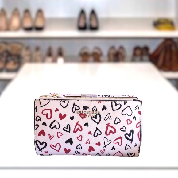 Kate Spade Staci Scribble Hearts Boxed Phone Wristlet White Red & Blk Host Pick